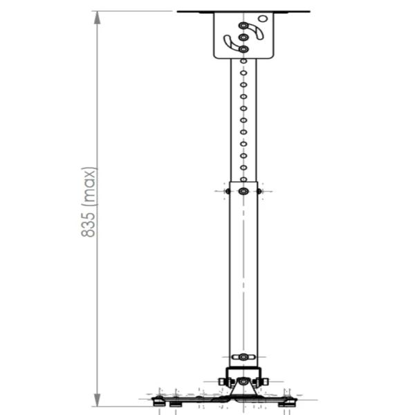 Optoma OCM815B Black VESA Universal Pole Mount - Image 3