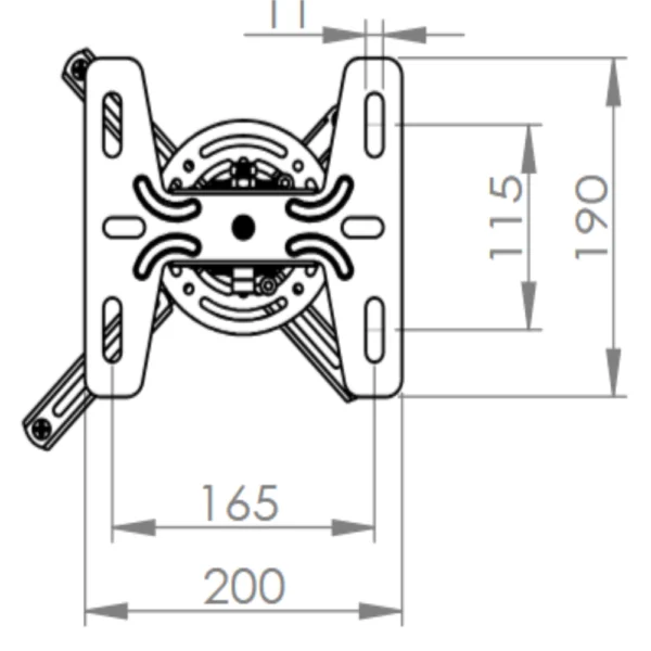 Optoma OCM815B Black VESA Universal Pole Mount - Image 2