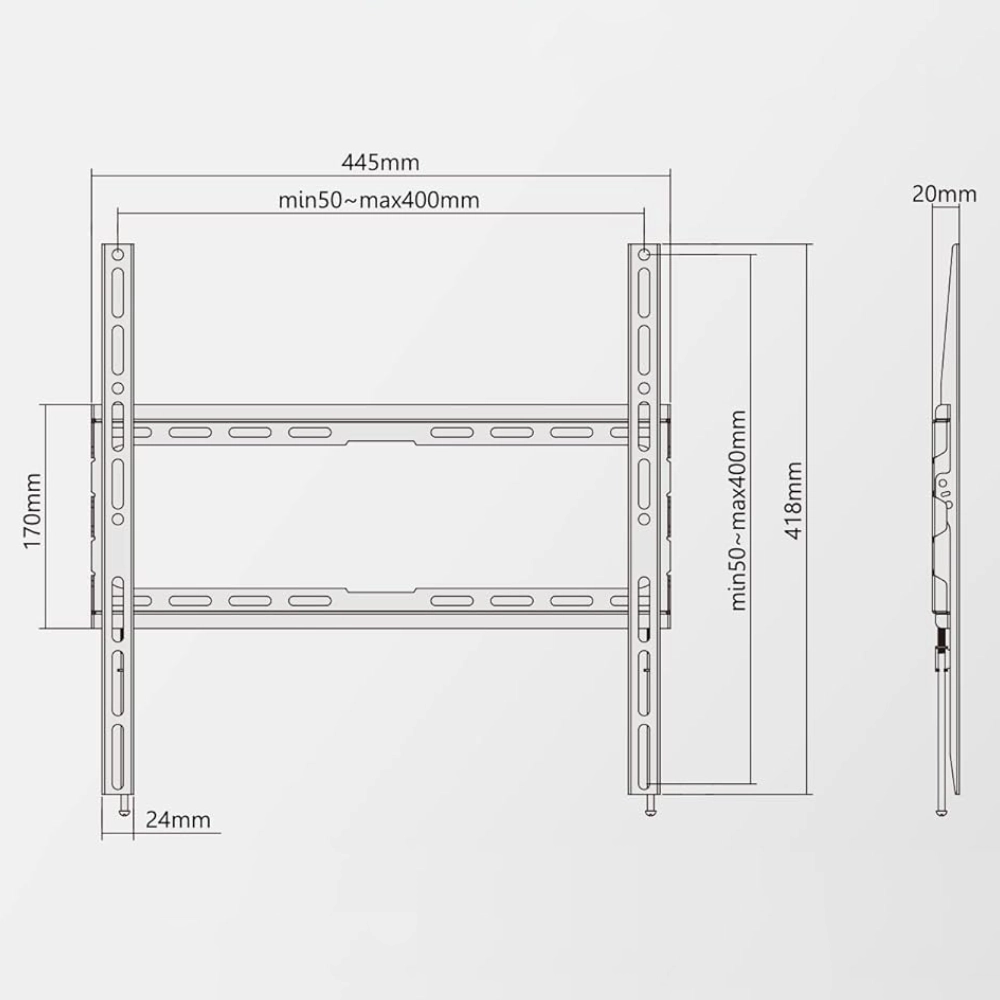 Universal Display 21"-65" VESA Wall Mount Black